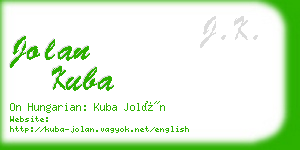 jolan kuba business card